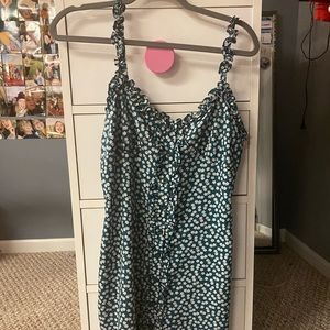 green and white dress